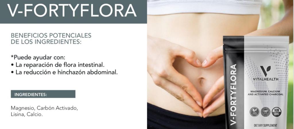 Suplemento V-FORTYFLORA de VITALHEALTH para una Salud Intestinal Óptima