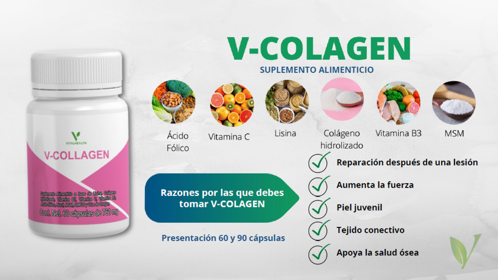 Suplemento V-COLLAGEN para una piel radiante